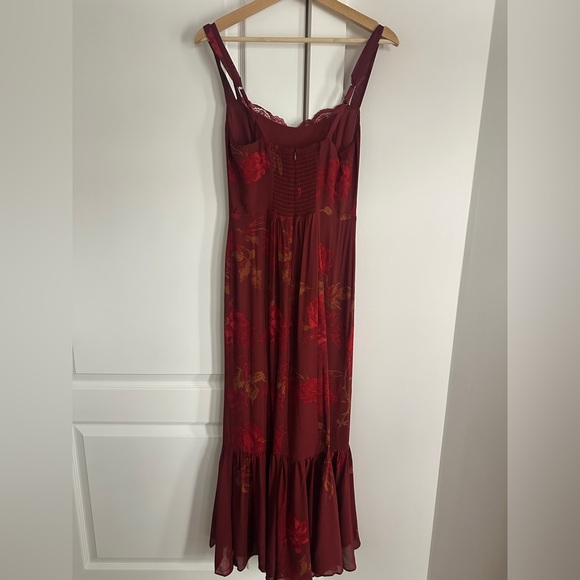 NEW Reformation Irisa Midi Dress Barcelona Border Red Floral Lace | size 6 - Picture 10 of 13